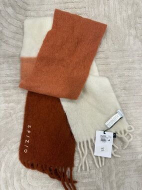 NWT Sfizio Italian Rust & Cream Wool Scarf